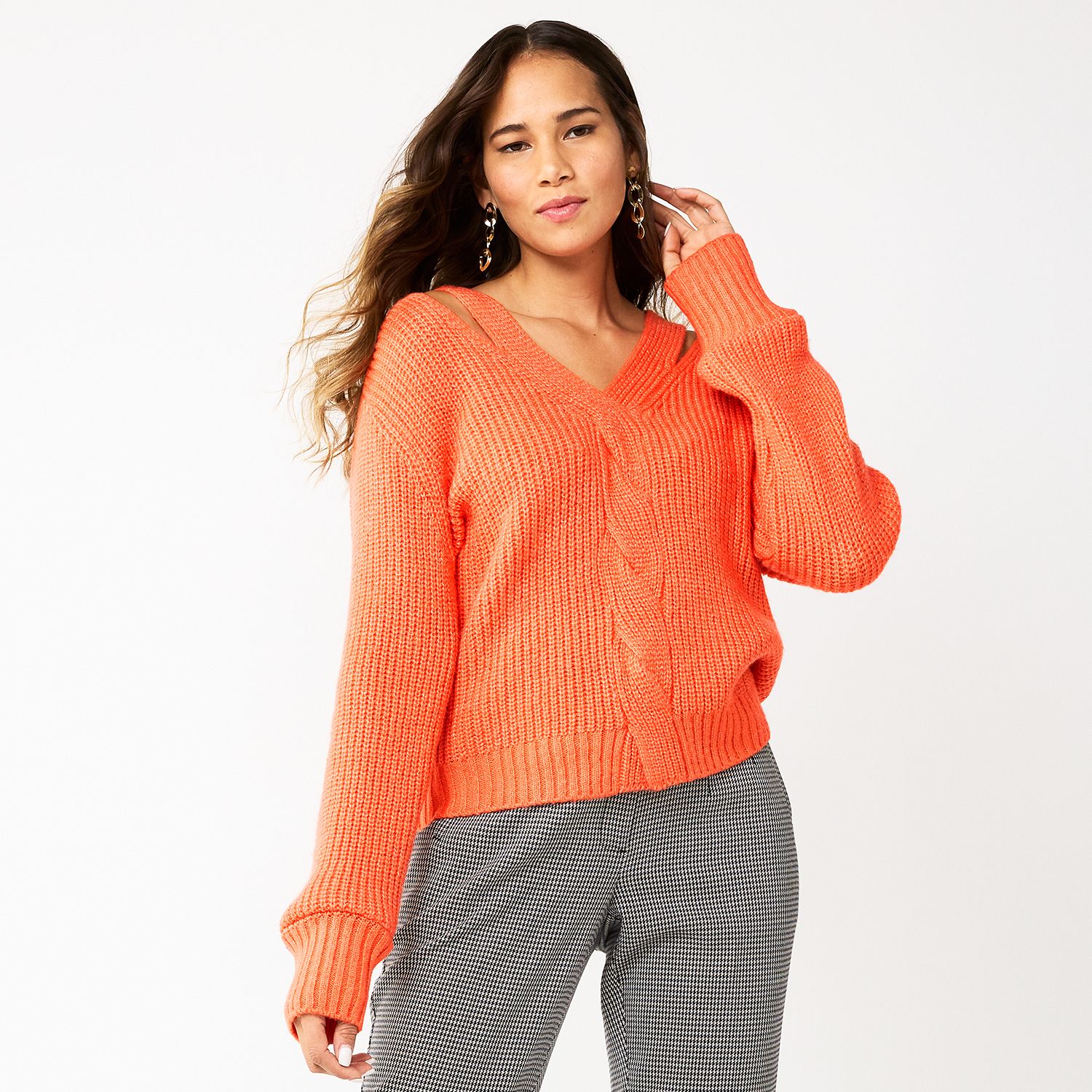 orange sweater womens