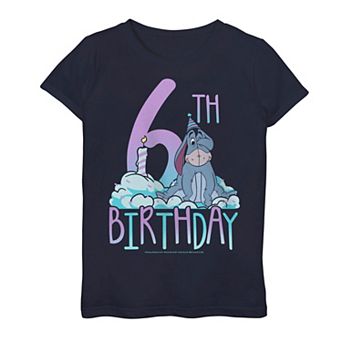 Disney's Winnie The Pooh Girls 7-16 6th Birthday Eeyore Graphic Tee