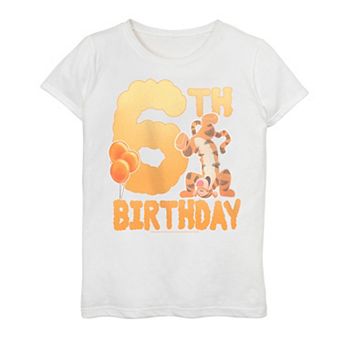 Disney's Winnie The Pooh Girls 7-16 6th Birthday Tigger Graphic Tee