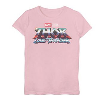 Girls 7-16 Marvel Thor Love And Thunder Metal Logo Graphic Tee