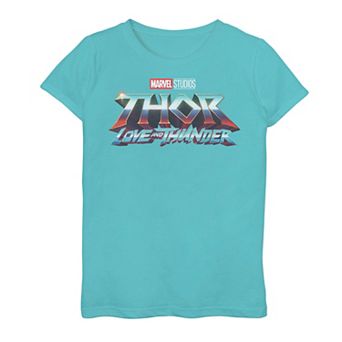 Girls 7-16 Marvel Thor Love And Thunder Metal Logo Graphic Tee