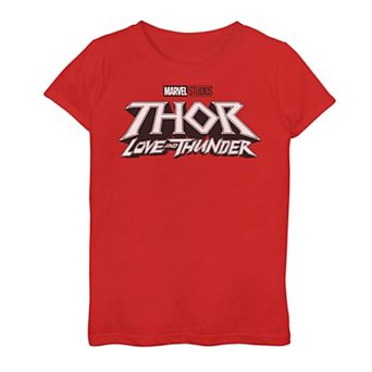 Girls 7-16 Marvel Thor Love And Thunder Light Logo Graphic Tee