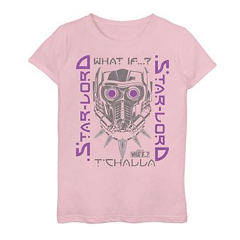 Girls 7-16 Marvel What If T'Challa Star Lord Helmet Graphic Tee