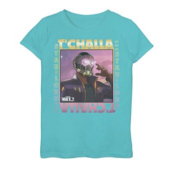 Girls 7-16 Marvel What If T'Challa Star Lord Portrait Graphic Tee