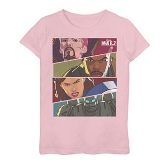 Girls 7-16 Marvel What If Hero Panels Graphic Tee