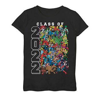 Girls 7-16 Marvel Comic Hero Class of 2022 Group Graphic Tee