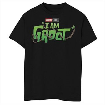 Boys 8-20 Marvel I am Groot Green Logo Tee