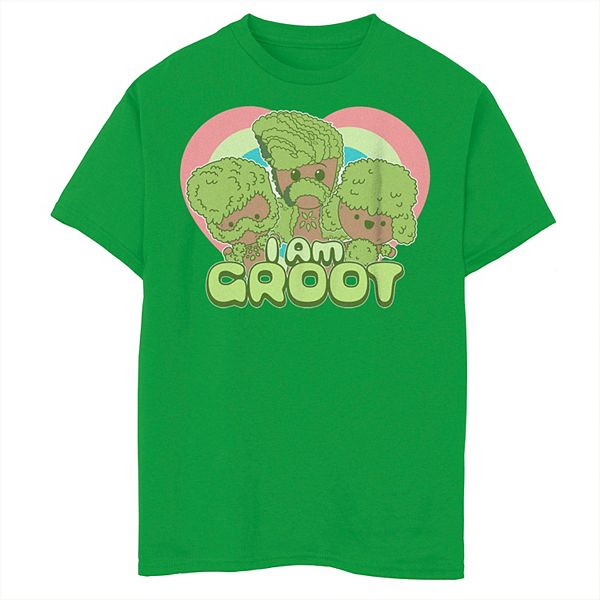 Boys 8-20 Marvel I am Groot Cute Groot With Hearts Background Tee