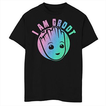 Boys 8-20 Marvel I am Groot Rainbow Groot Face Tee