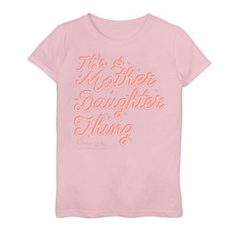 Girls 7-16 Gilmore Girls It's A Mother Daughter Thing Pink Script Tee