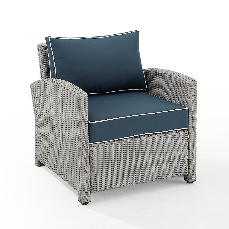 Crosley Bradenton Sunbrella Outdoor Patio Arm Chair, Blue