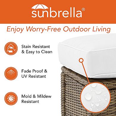 Crosley Bradenton Sunbrella Outdoor Wicker Chaise Lounge Chair