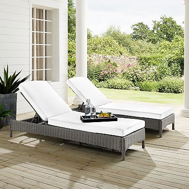 Crosley Bradenton Sunbrella Outdoor Wicker Chaise Lounge Chair