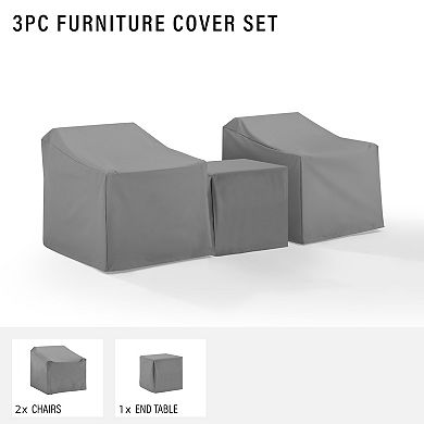 Crosley Chair & Ottoman Patio Furniture Cover 3-piece Set