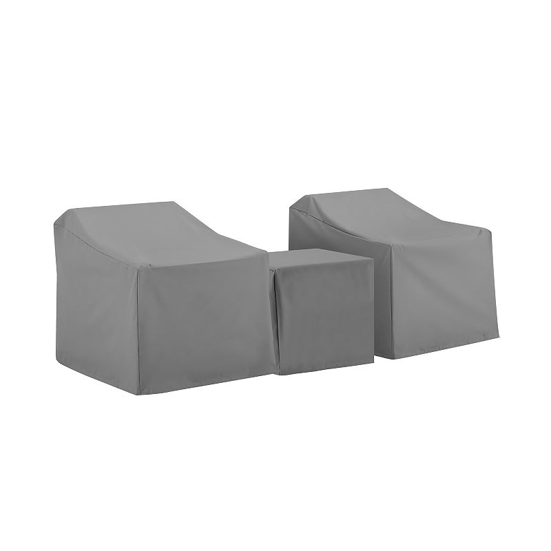 Crosley Chair & Ottoman Patio Furniture Cover 3-piece Set, Grey