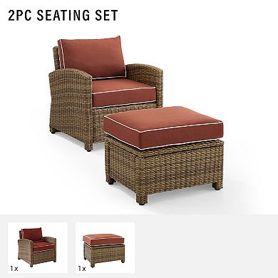 Crosley Bradenton Sunbrella Patio Arm Chair & Ottoman 2-piece Set