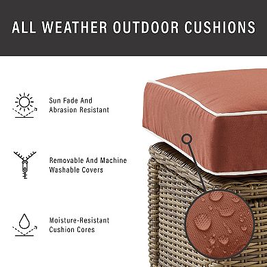Crosley Bradenton Sunbrella Patio Arm Chair & Ottoman 2-piece Set