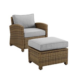 Crosley Bradenton Sunbrella Patio Arm Chair & Ottoman 2 pc Set