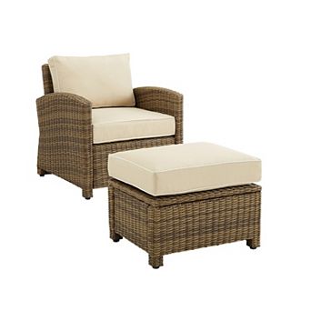 Crosley Bradenton Sunbrella Patio Arm Chair & Ottoman 2 pc Set