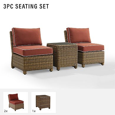 Crosley Bradenton Wicker Patio Chair & End Table 3-piece Set