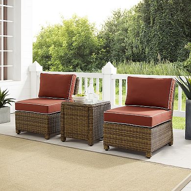 Crosley Bradenton Wicker Patio Chair & End Table 3-piece Set