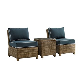 Crosley Bradenton Wicker Patio Chair & End Table 3 pc Set