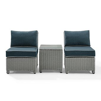 Crosley Bradenton Wicker Patio Chair & End Table 3 pc Set
