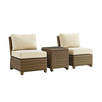 Crosley Bradenton Wicker Patio Chair & End Table 3 pc Set