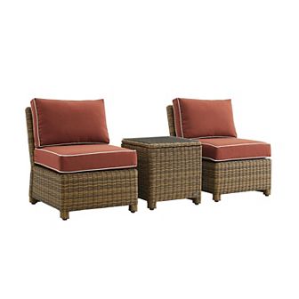 Crosley Bradenton Wicker Patio Chair & End Table 3 pc Set