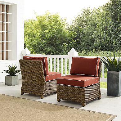 Crosley Bradenton Wicker Armless Patio Chair 2-piece Set