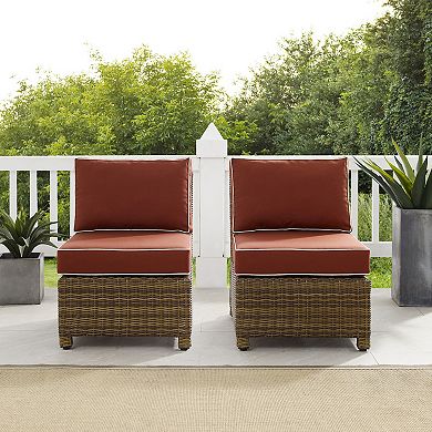 Crosley Bradenton Wicker Armless Patio Chair 2-piece Set