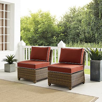 Crosley Bradenton Wicker Armless Patio Chair 2-piece Set