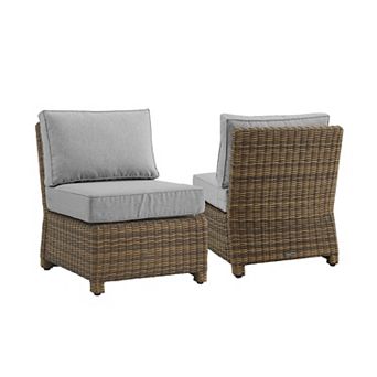 Crosley Bradenton Wicker Armless Patio Chair 2 pc Set