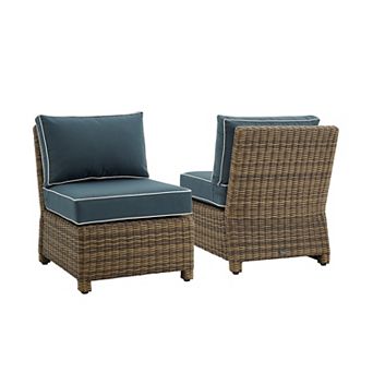 Crosley Bradenton Wicker Armless Patio Chair 2 pc Set