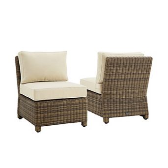 Crosley Bradenton Wicker Armless Patio Chair 2 pc Set