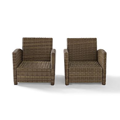 Crosley Bradenton Wicker Arm Chair & End Table 3-piece Set