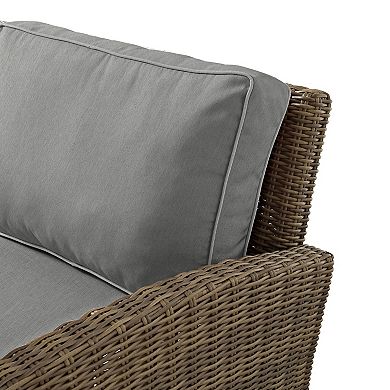 Crosley Bradenton Wicker Arm Chair & End Table 3-piece Set