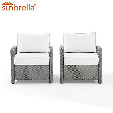 Crosley Bradenton Sunbrella Patio Arm Chair 2-piece Set