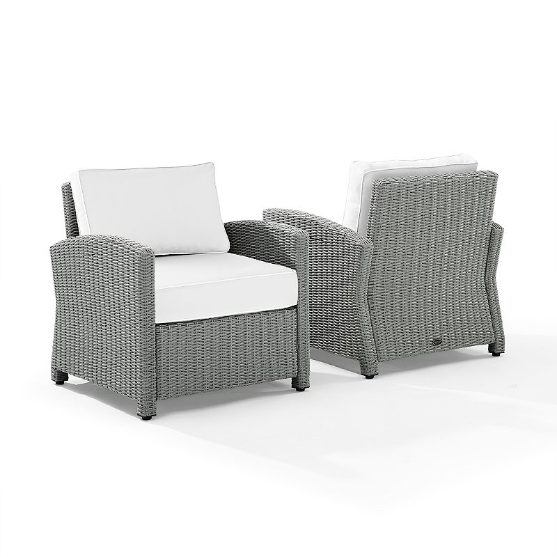Crosley Bradenton Sunbrella Patio Arm Chair 2-piece Set, White