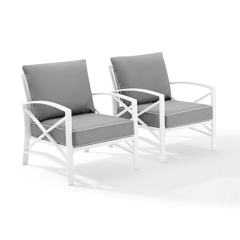 Crosley Kaplan Patio Arm Chair 2-piece Set, Grey
