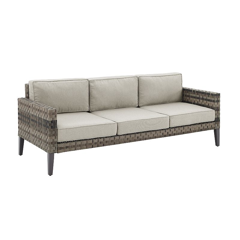21014495 Crosley Prescott Wicker Patio Couch, Beig/Green sku 21014495