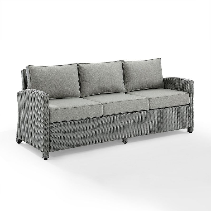 Crosley Bradenton Sunbrella Wicker Couch, Grey