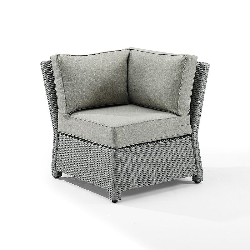 Crosley Bradenton Wicker Sectional Corner Patio Chair, Grey