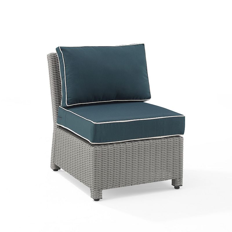 Crosley Bradenton Wicker Sectional Center Patio Chair, Blue