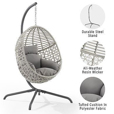 Crosley Lorelei Indoor / Outdoor Wicker Hanging Egg Patio Chair