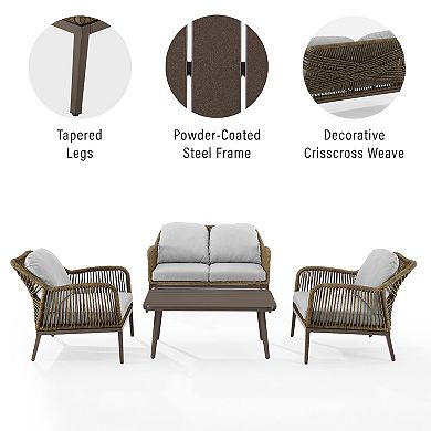 Crosley Haven Patio Wicker Conversation 4-piece Set