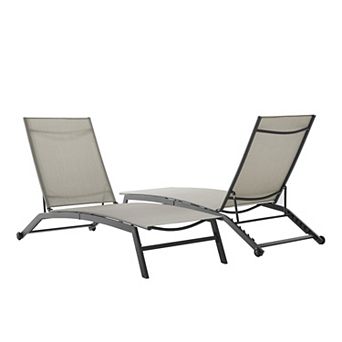 Crosley Weaver Patio Sling Chaise Lounge Chair 2 pc Set