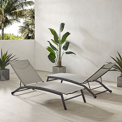 Crosley Weaver Patio Sling Chaise Lounge Chair 2-piece Set