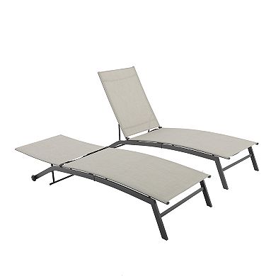 Crosley Weaver Patio Sling Chaise Lounge Chair 2-piece Set
