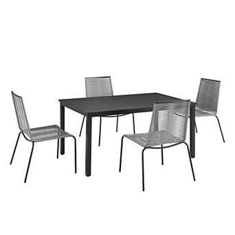 Crosley Fenton Patio Dining Table & Chair 5 pc Set